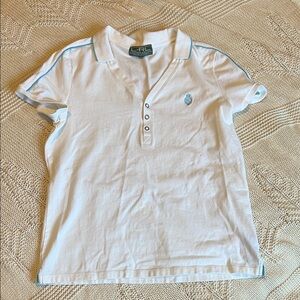 Ralph Lauren White Polo with Blue Accents
